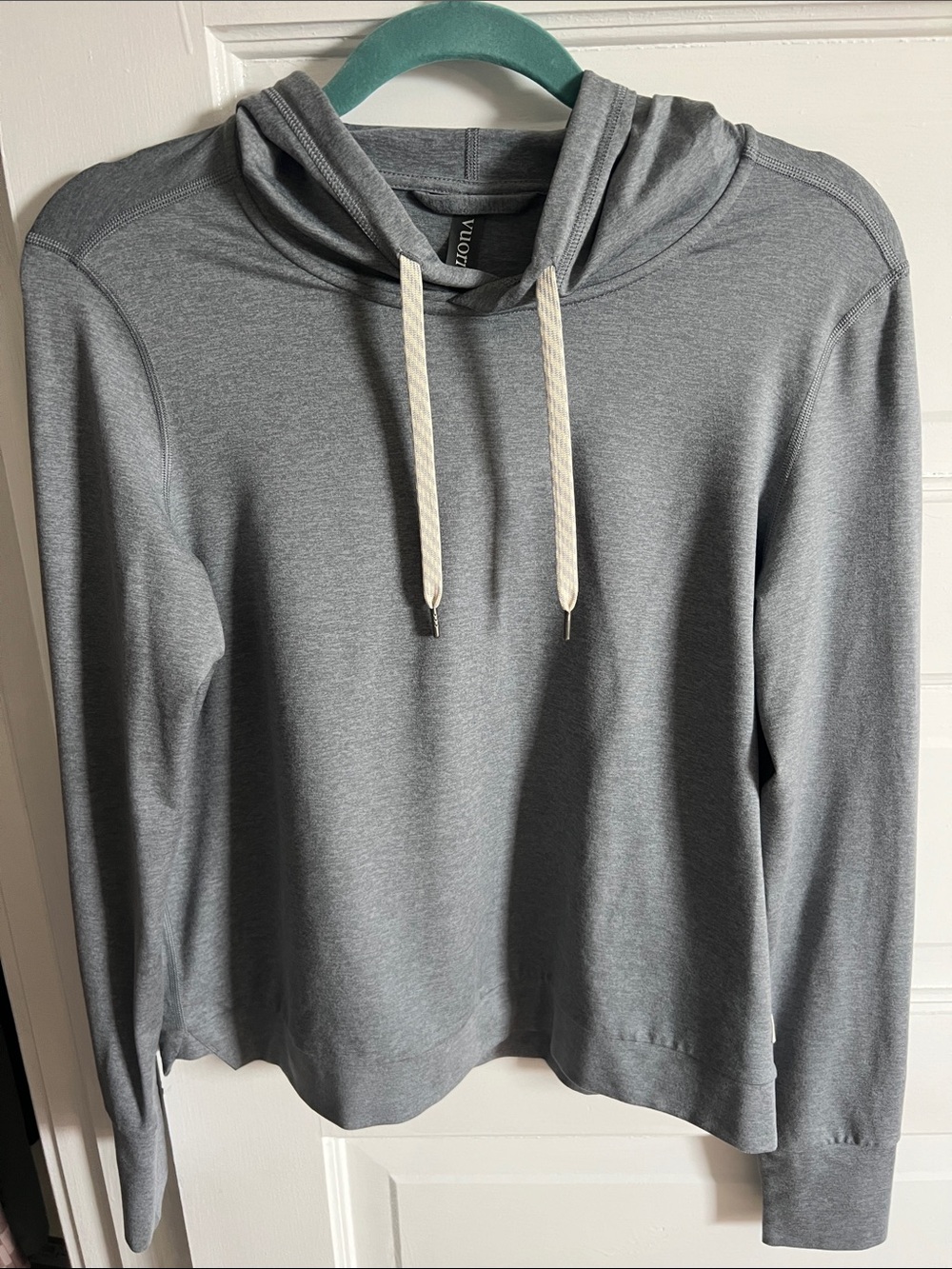 Vuori Gray Crewneck Pullover with Logo Patch